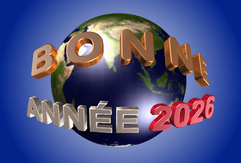 Bonne année 2027 sur toute la planète terre avec des feux d'artifice